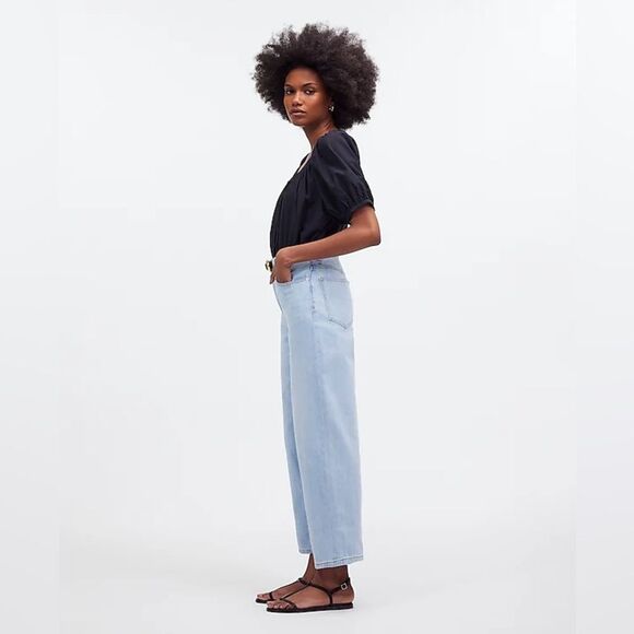 Madewell The Perfect Vintage Wide Leg Crop Jeans Size 25 in Fitzgerald Wash - Picture 3 of 14